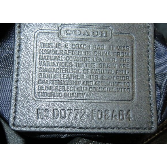 Coach 2007 Black Leather Hampton Demi Baguette Hobo Satchel Bag 8A64 - Picture 7 of 10